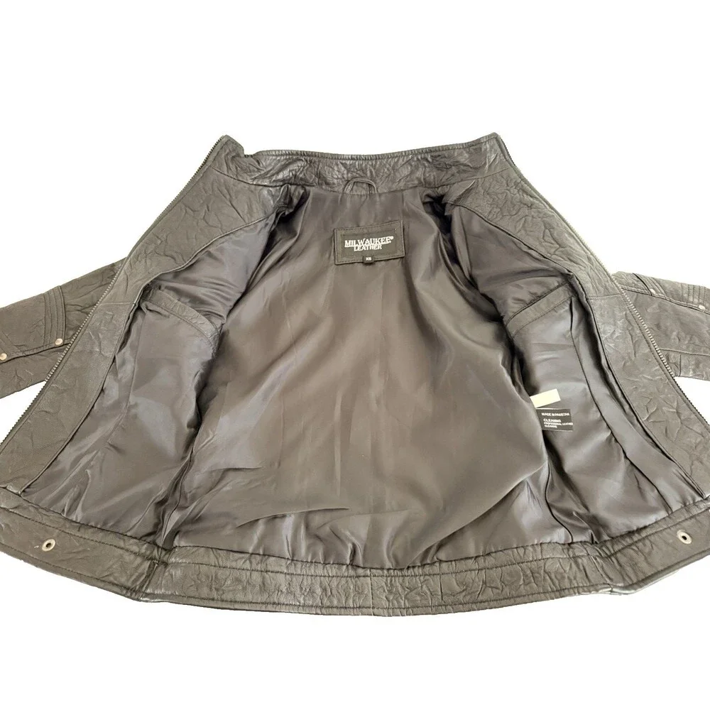 Milwaukee Leather Racer Jacket Women Size XS Black Premium Sheepskin SFL2801 New